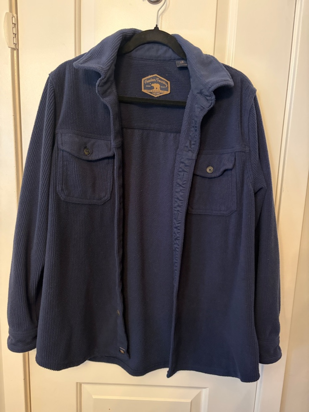 Freedom Foundry Navy Blue Casual Button-Down Shirt Shirt-Jacket